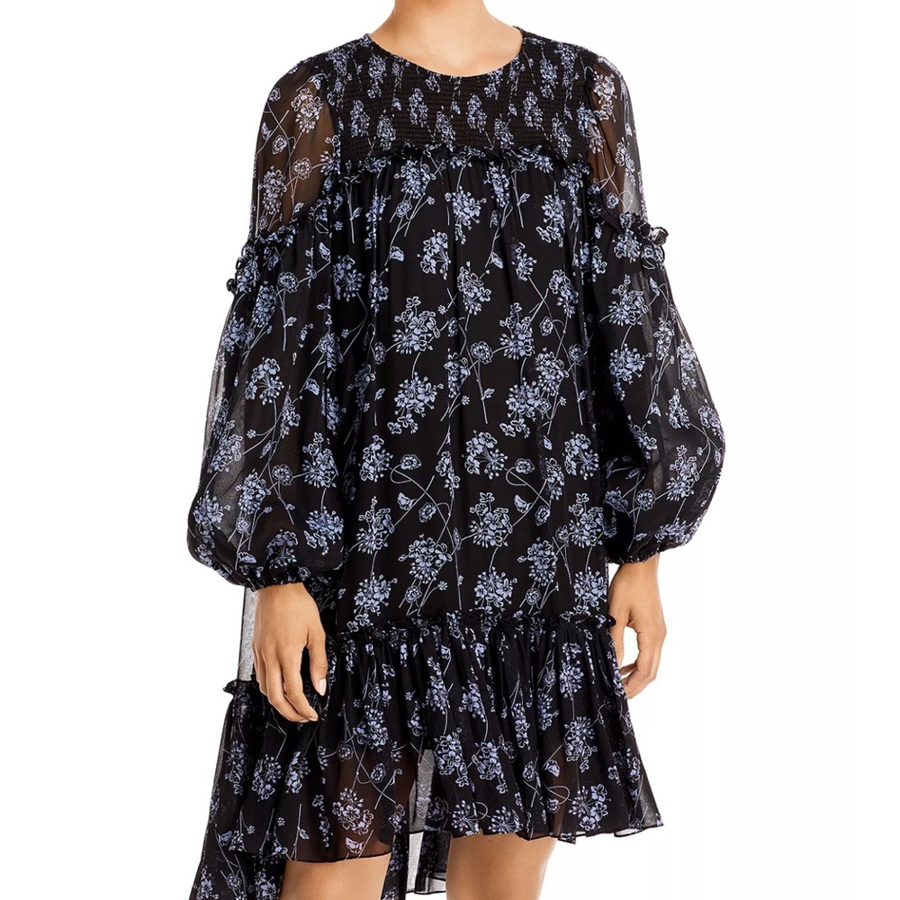 Cinc a Sept - Zola printed ruffled mini-dress, Sz 8